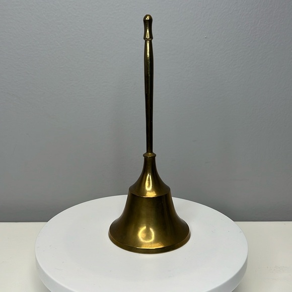 Brass Bell Long Handle Small Dinner Bell Toasting Bell Home Decor Wedding - Picture 1 of 3